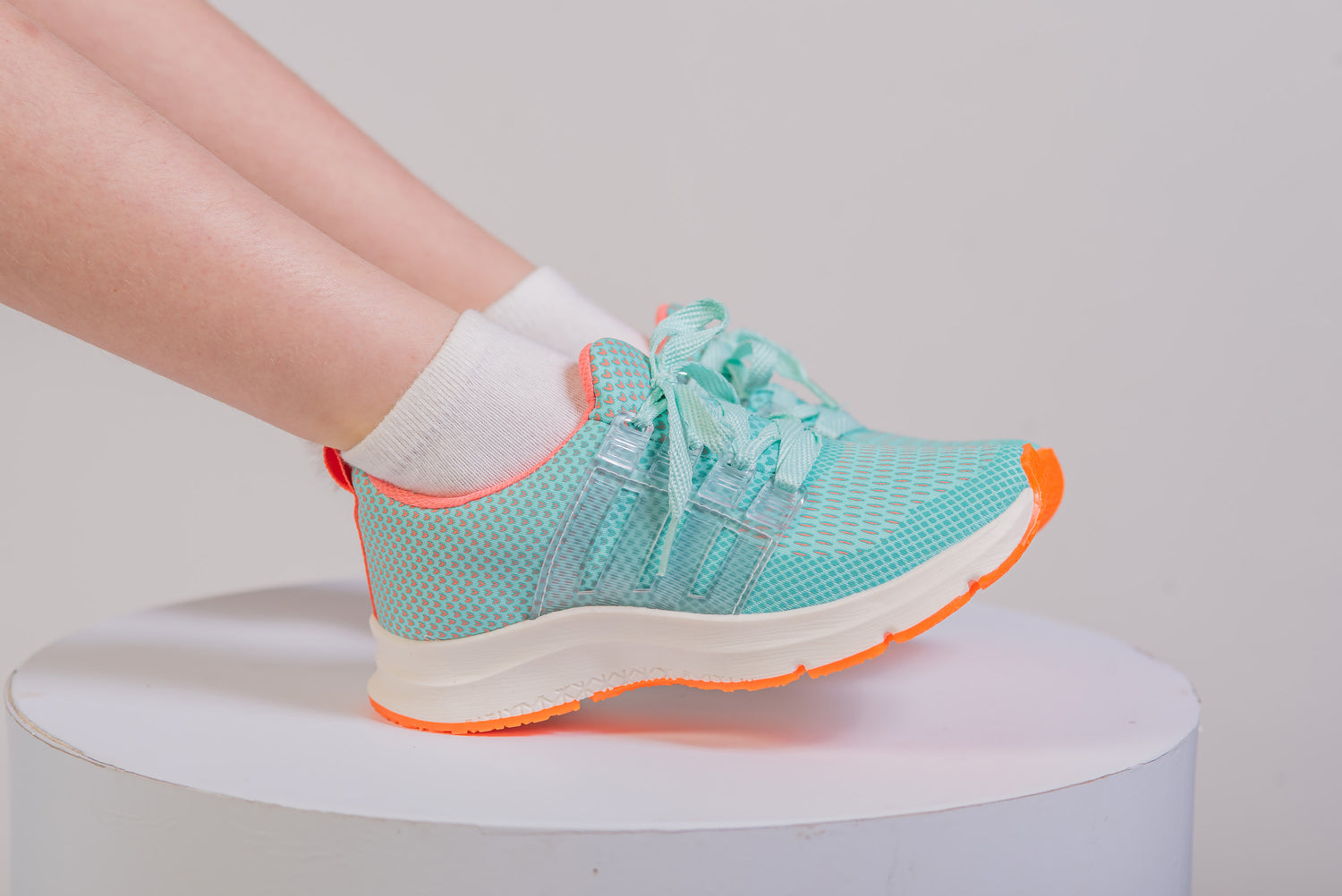 Tênis Infantil Feminino Esportivo Escolar Confortável Verde Água Salmão