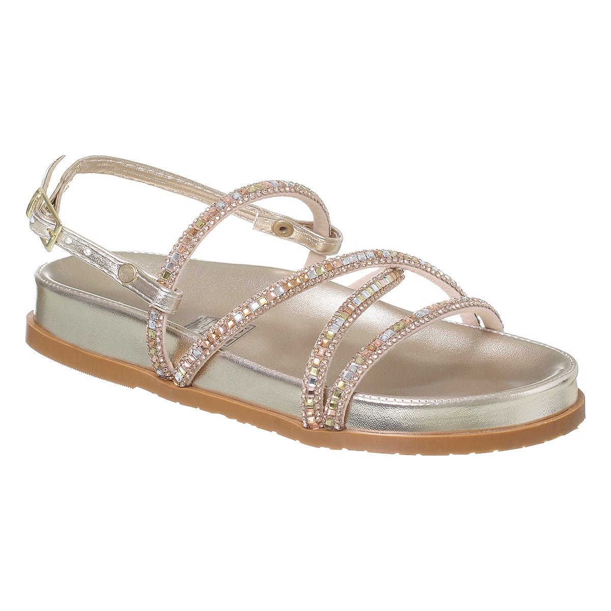 Sandália Birken Infantil Feminina Papete Menina Strass Macia