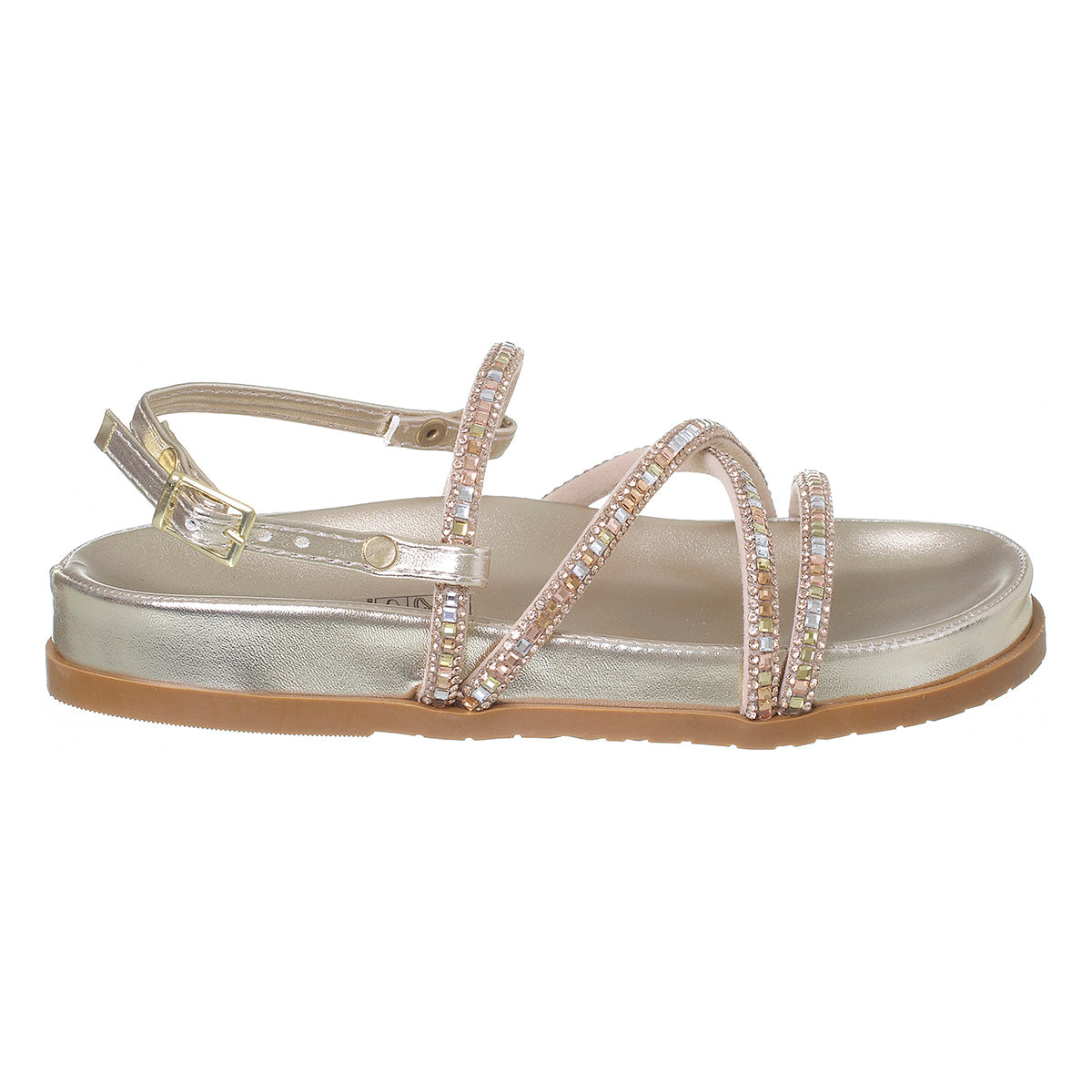 Sandália Birken Infantil Feminina Papete Menina Strass Macia