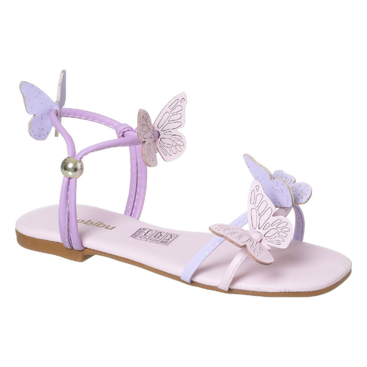 Sandália Infantil Feminina Borboleta Rosa Candy Metalizada
