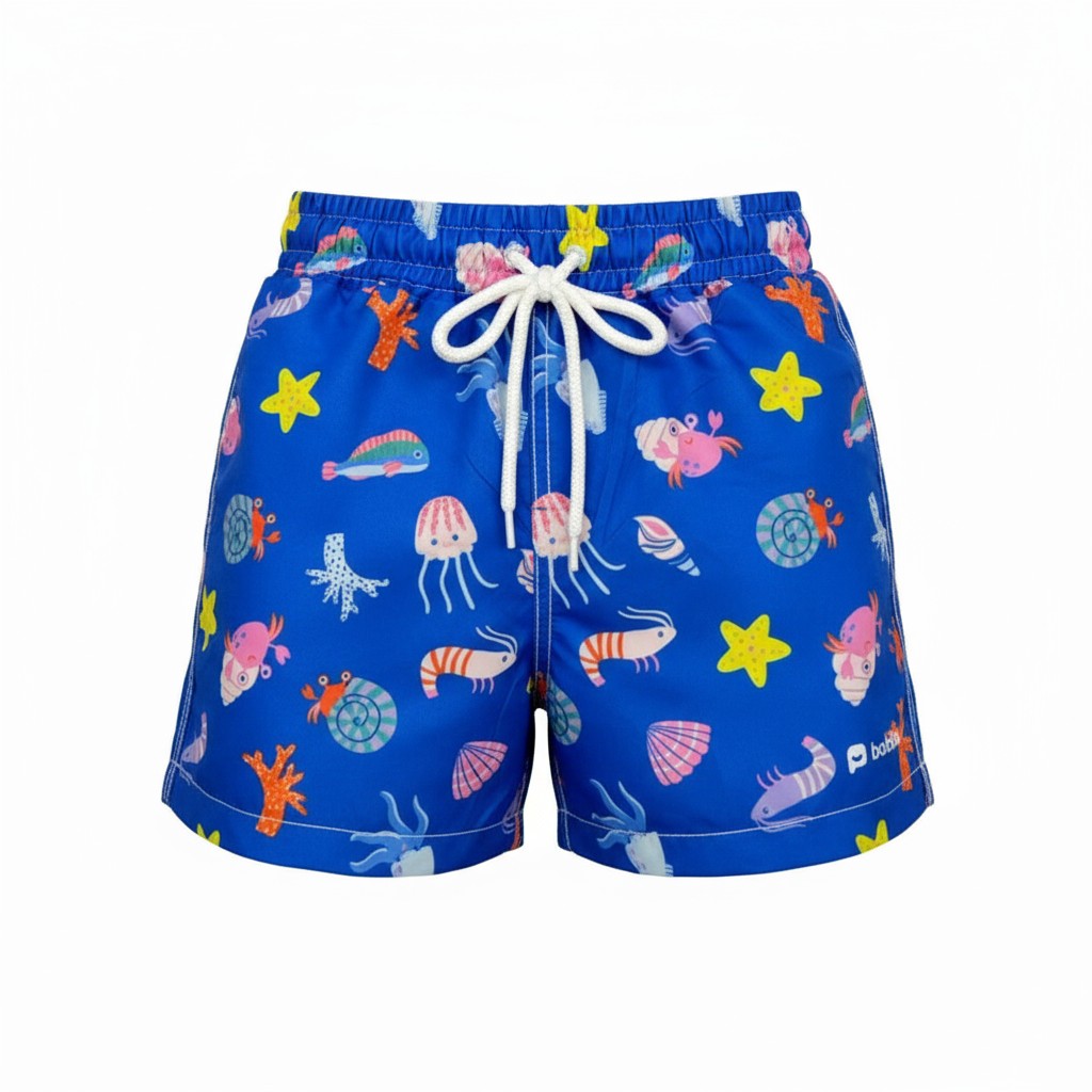Short Infantil Masculino Estampa Fundo do Mar