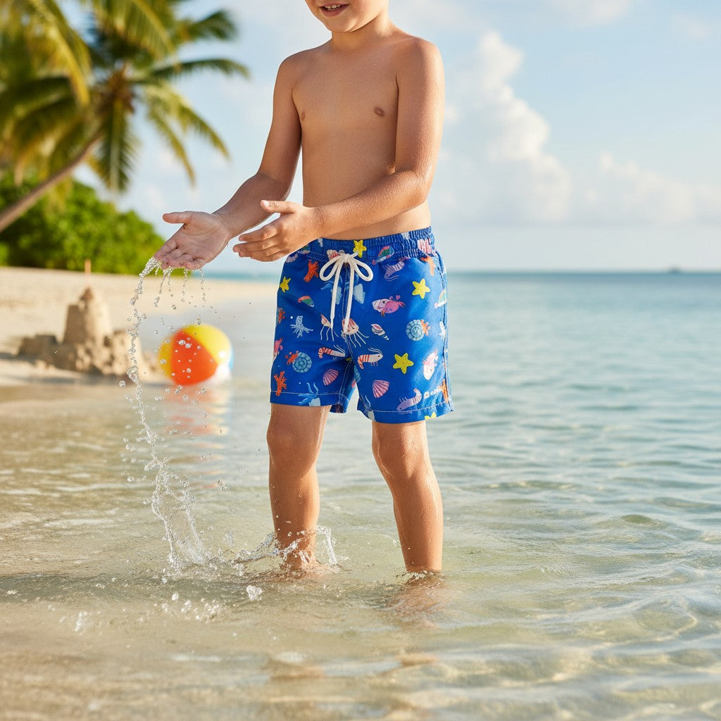 Short Infantil Masculino Estampa Fundo do Mar