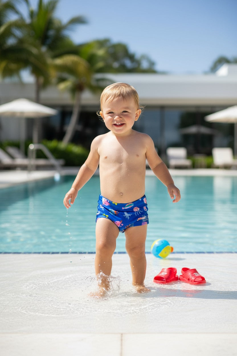 Sunga Infantil Masculina Moda Praia Estampada Azul