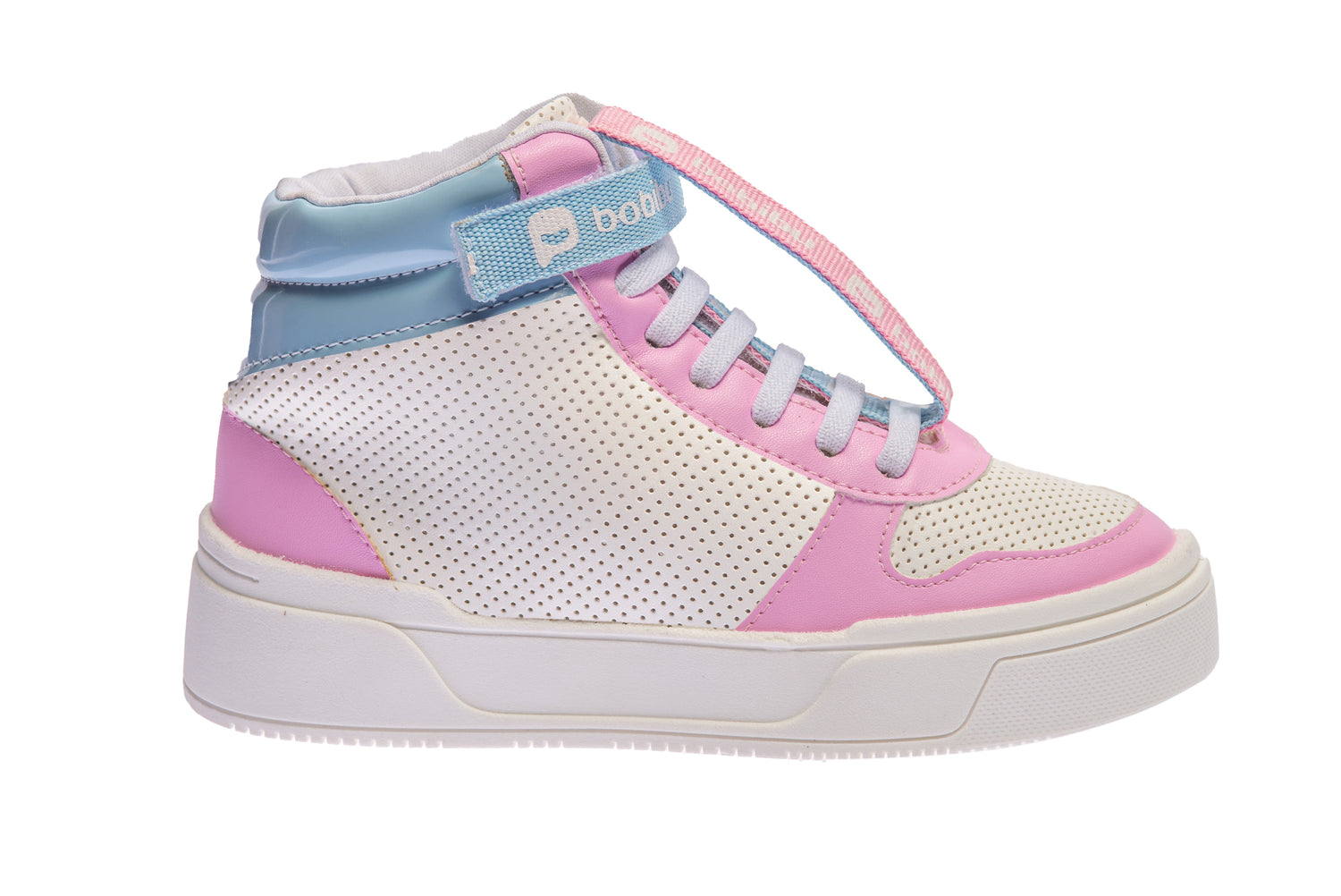 Tênis Infantil Feminino Cano Alto Branco/Rosa