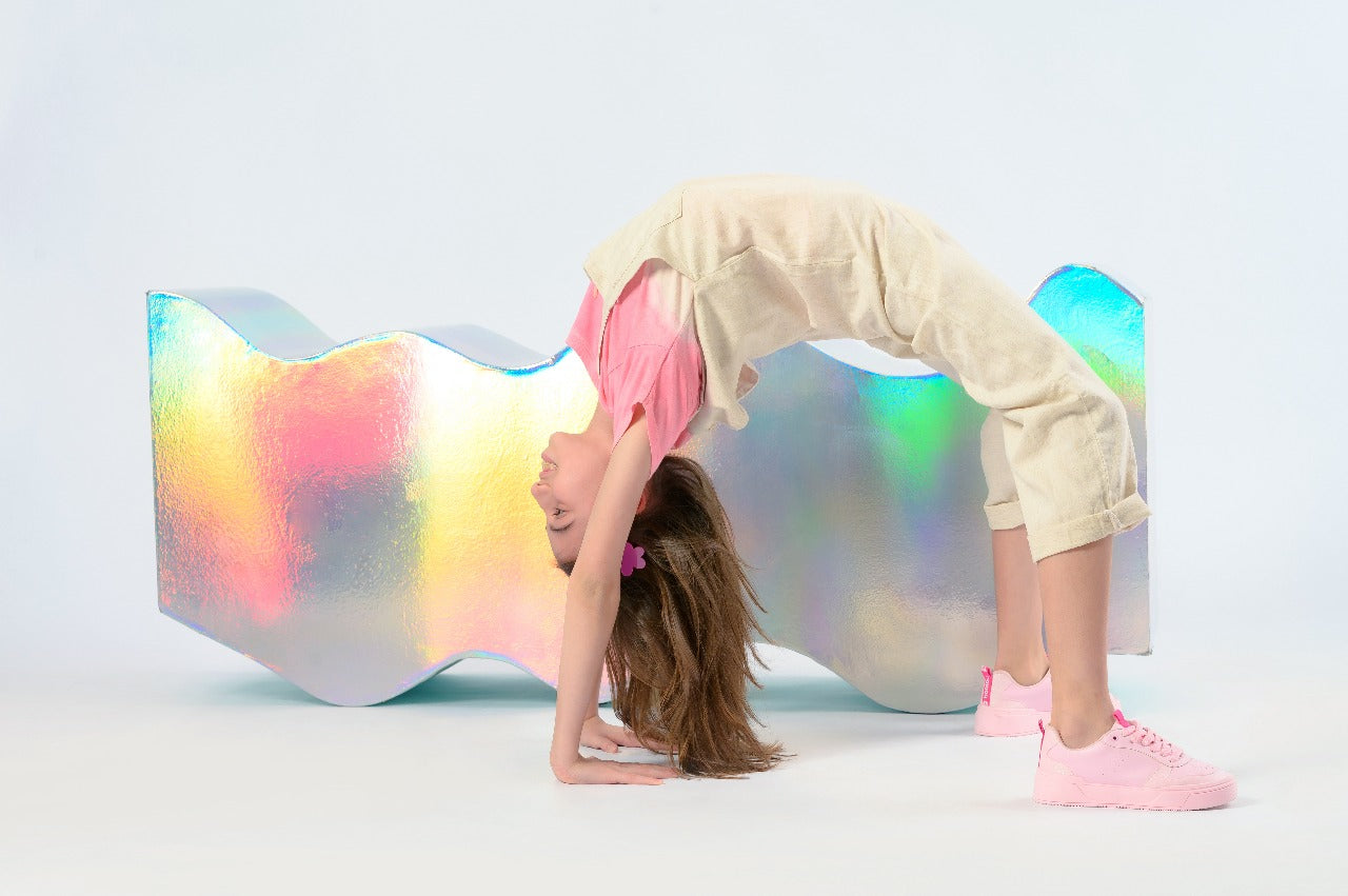 Tenis Infantil Feminino Rosa Com Cadarço