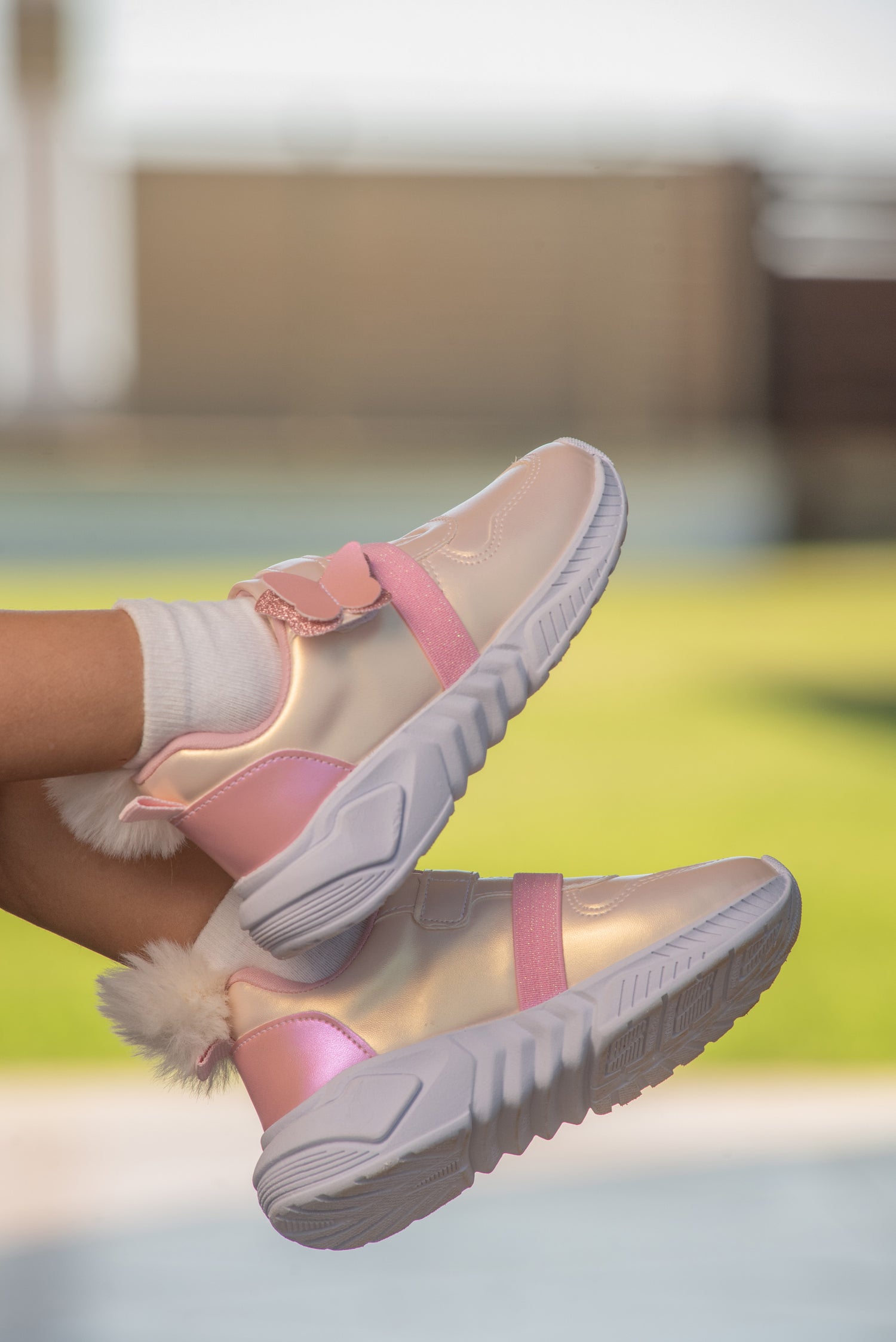 Tênis Infantil Feminino Menina Furtacor Borboleta Glitter Calce Fácil