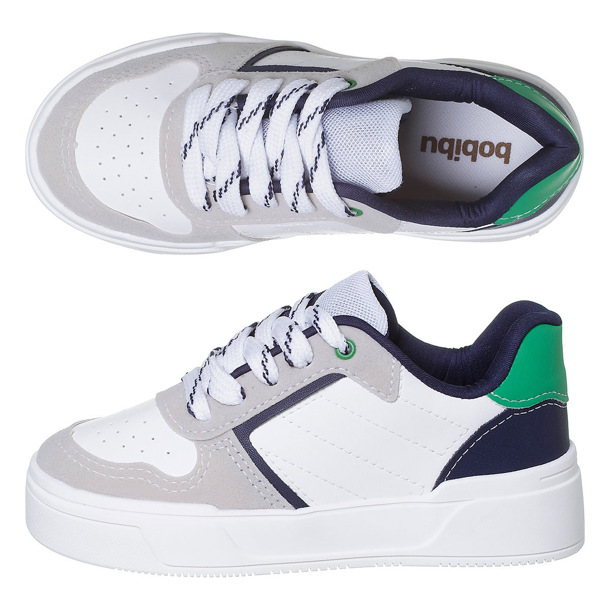 Tênis Infantil Masculino Casual Moda Branco Marinho