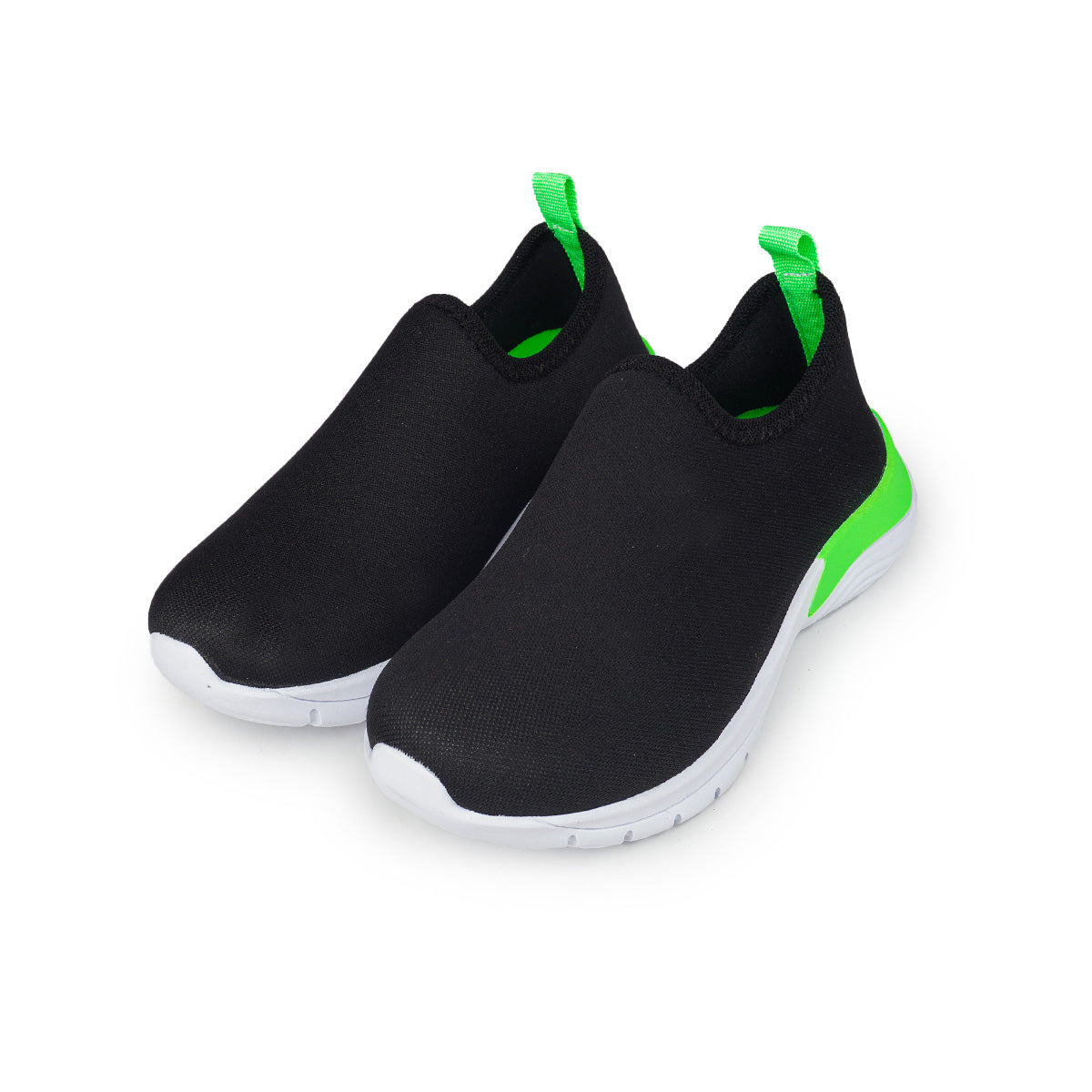 Tênis Infantil Masculino Calce Fácil Super Leve Preto/Verde Lima