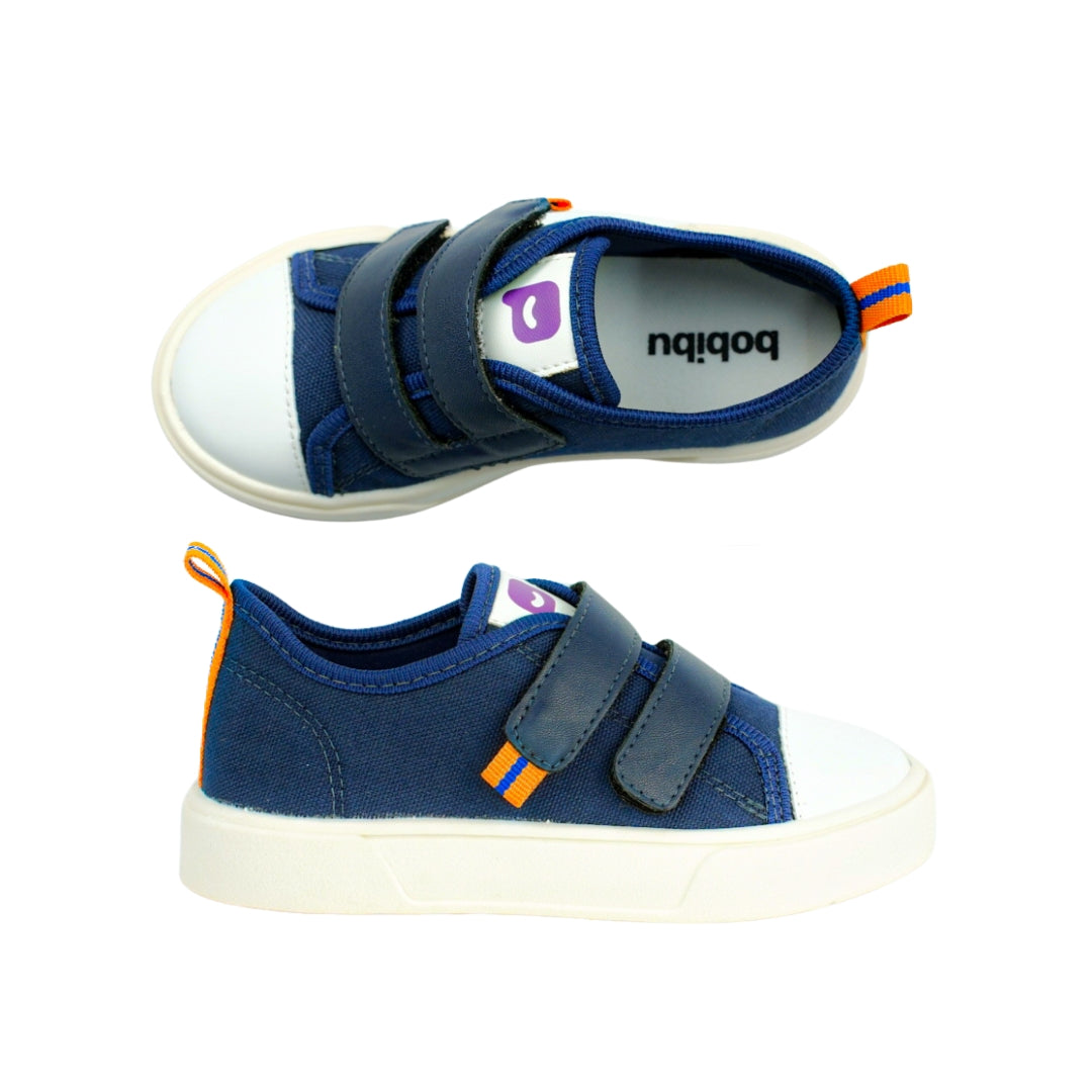 Tênis Infantil Masculino Lona Velcro Duplo Marinho