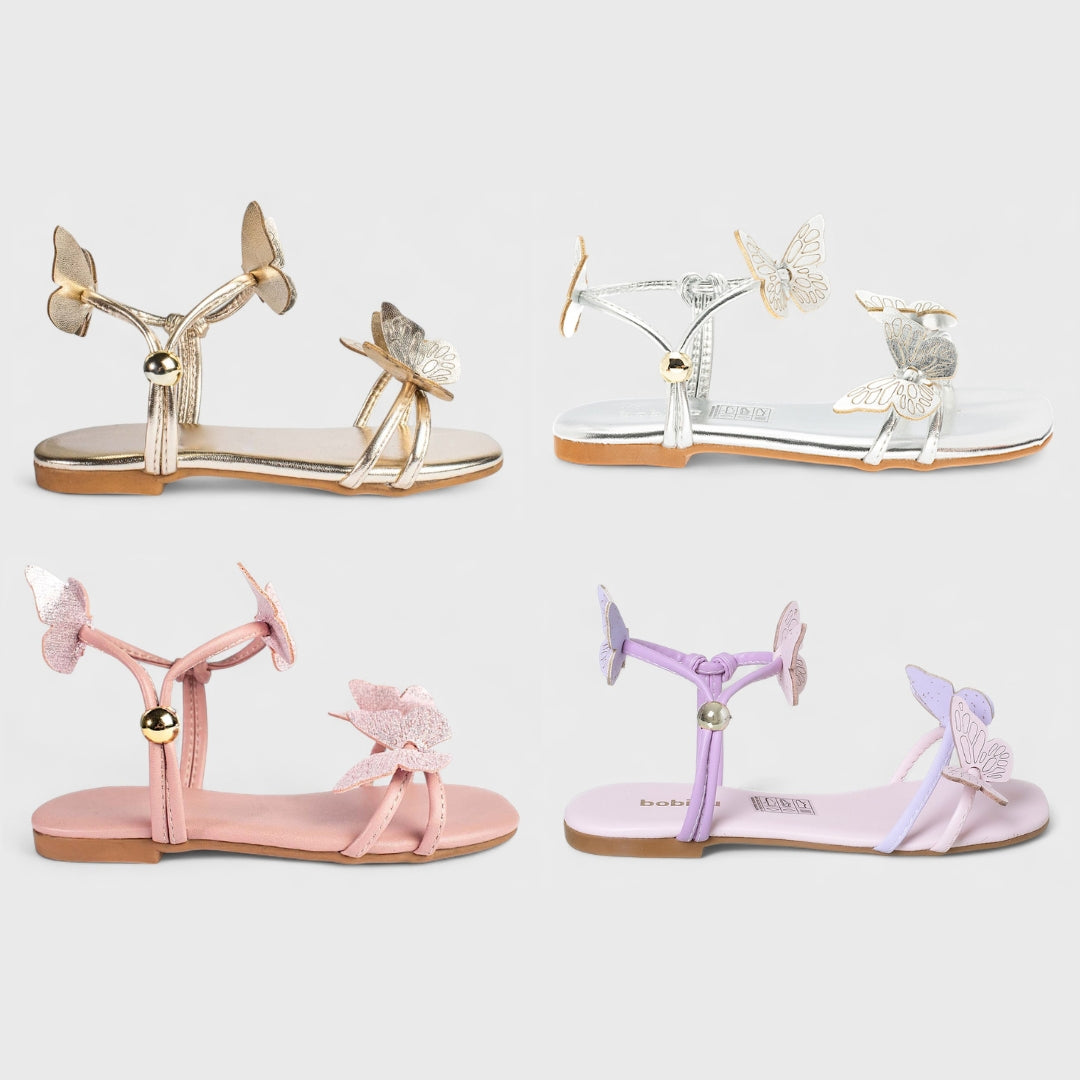 Sandália Infantil Feminina Borboleta Delicada Casual