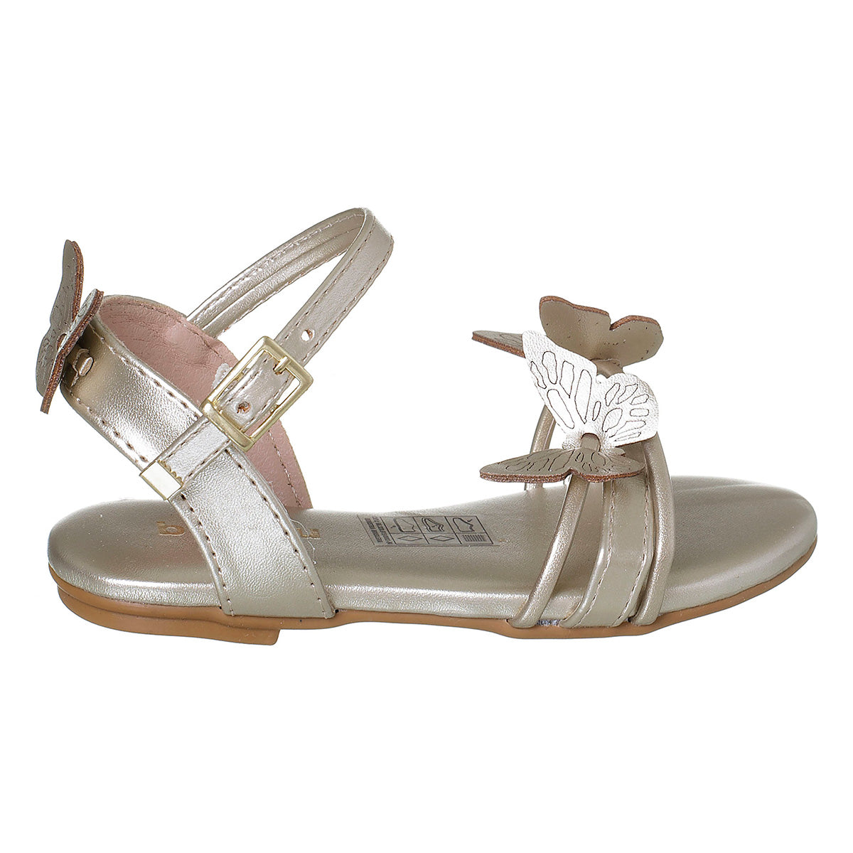 Sandália Infantil Feminina Borboleta Dourada 19 Ao 24