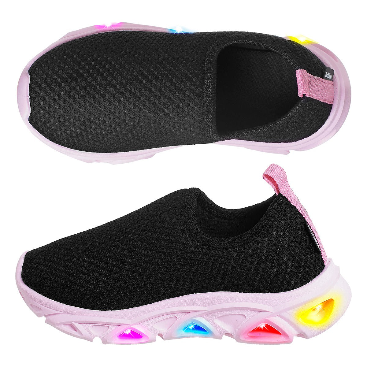 Tênis Infantil Feminino Calce Fácil Rosa Com Led