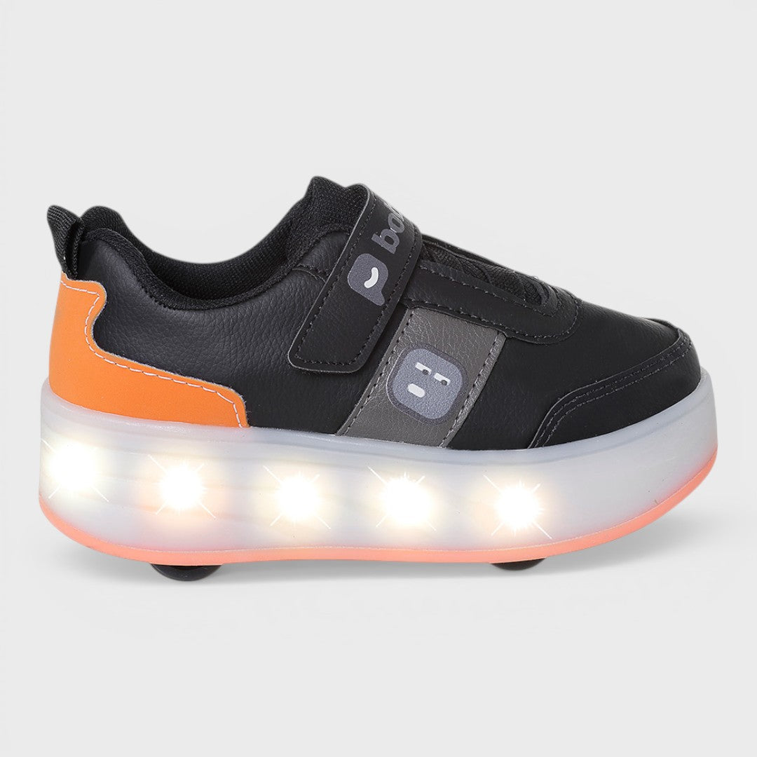 Tênis Infantil Masculino Com Rodinha Removível Led Preto