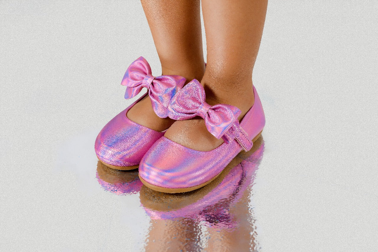 Sapatilha Infantil Feminina Laço Holográfica